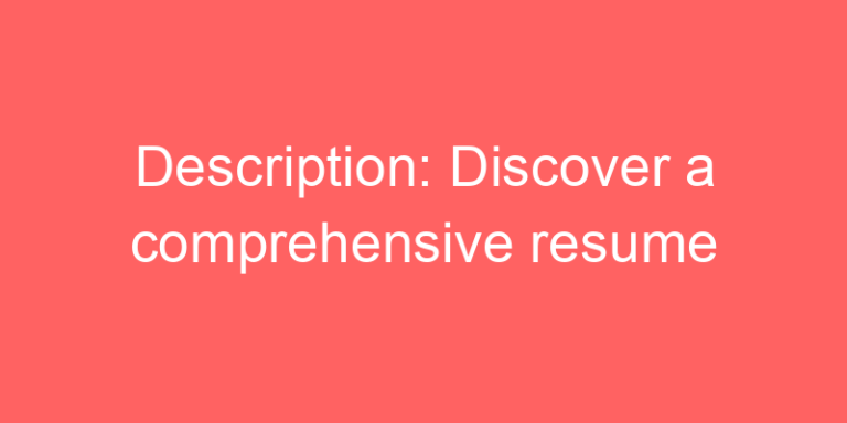 Description Discover A Comprehensive Resume Example For Mobile